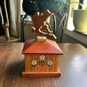 Vintage George Good wooden music box rotating top